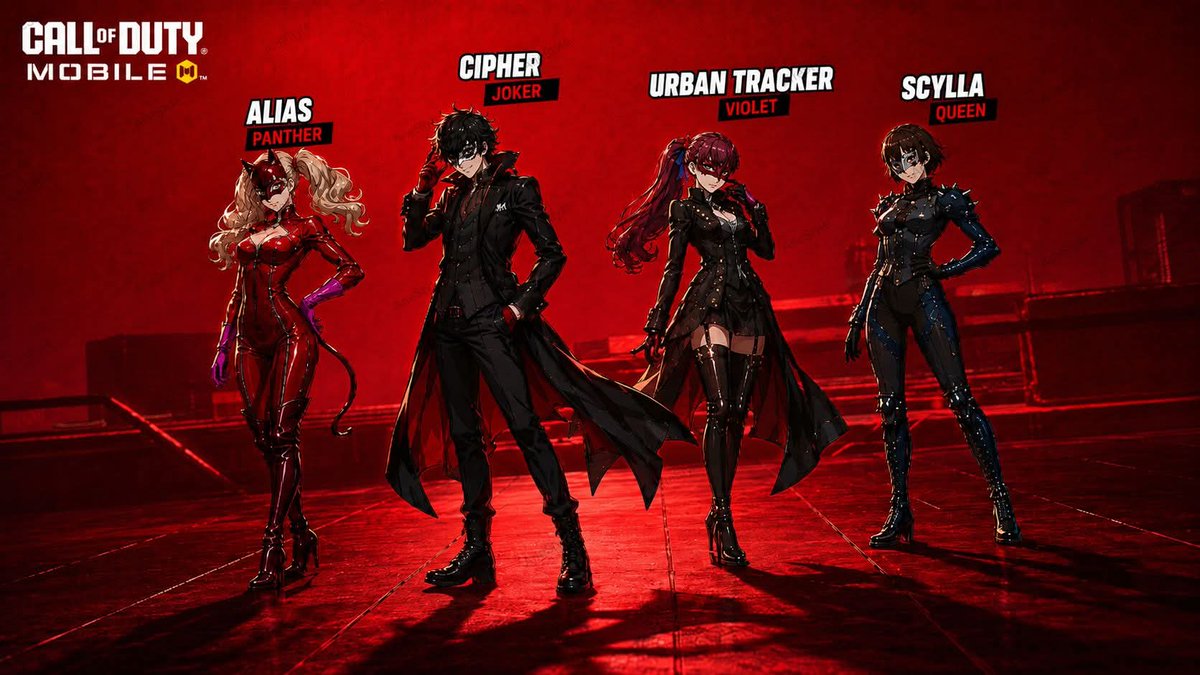 deadlypreciontv's tweet photo. CODM x Persona 5 The Royal operators 

🟧 Cipher - Joker
🟧 Urban Tracker - Violet
🟧 Scylla - Queen
🟧 Alias - Panther https://t.co/R0wkuaCbJ1