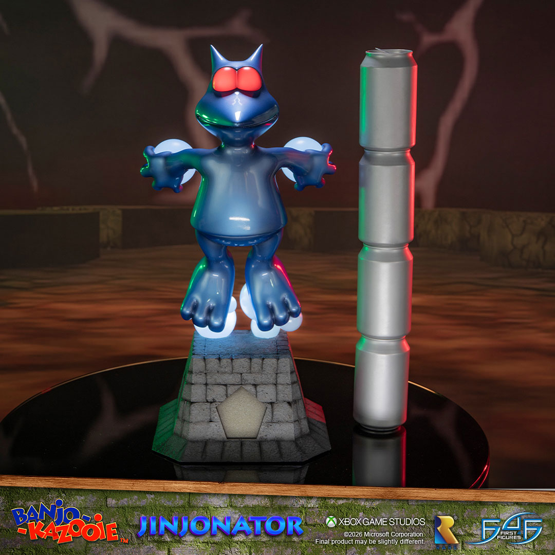 First4Figures's tweet photo. JINJONATOR PRE-ORDERS NOW OPEN!

Wondering how the Jinjonator stacks up? Standing 4 soda cans high, this piece has the scale to lead your entire Banjo-Kazooie™ lineup.

Take advantage of our EARLY BIRD OFFER by placing your orders before 22nd June 2026!
https://t.co/iihffDJjw5 https://t.co/chtvPY1B1C
