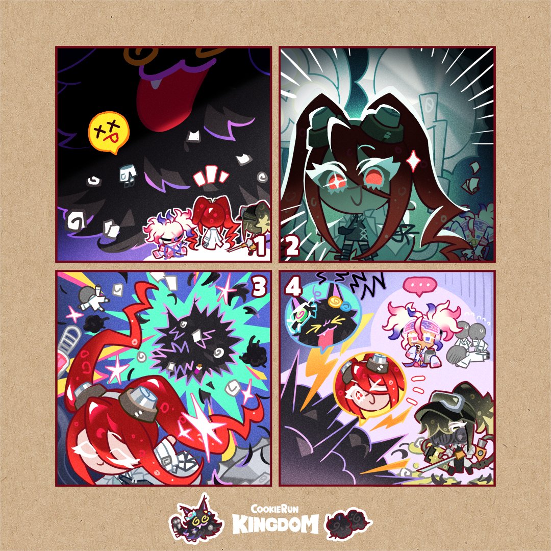 CRKingdomEN's tweet photo. "I'll slice every last root follicle to shreds and use 'em for my glorious research! Kya ha ha!"

#CookieRun #CookieRunKingdom #PovidoneIodineCookie #LitmusCookie https://t.co/kBpiTXKoxa