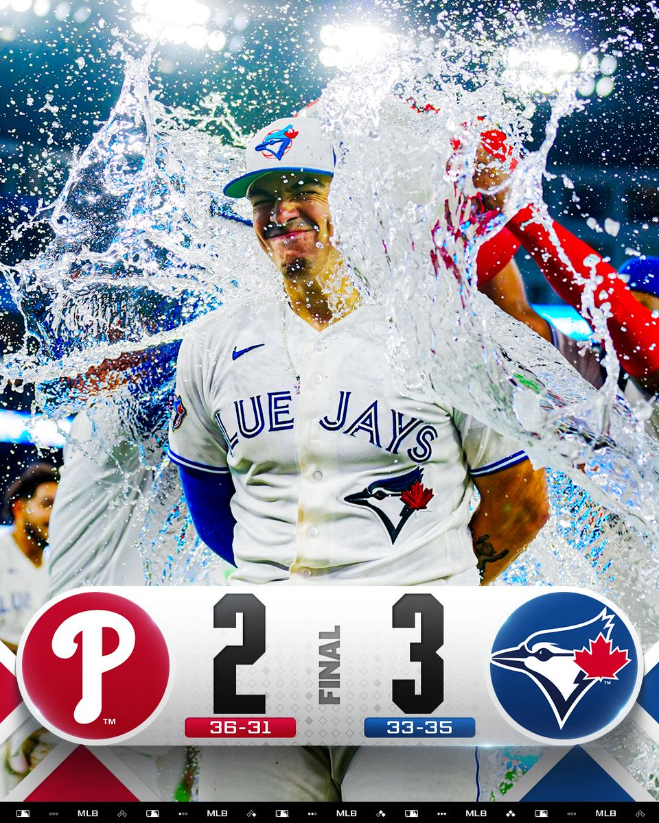 MLB's tweet photo. Brandon Valenzuela drives in the winning run in a @BlueJays walk-off! https://t.co/ZCUvV0aFj0