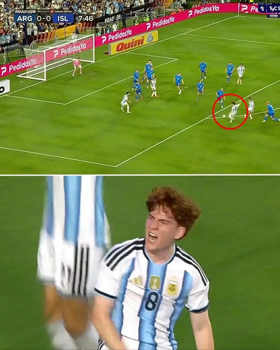 ZeenyBlue's tweet photo. Valentin Barco SCORES for Argentina from outside the 18-yard box to put them 1-0 up against Iceland just inside 7 minutes of the friendly game.

It's his second goal for the Argentina national team after he also scored against Zambia in their 5-0 win earlier. 

What a player he is turning into. Chelsea really got a gem here.