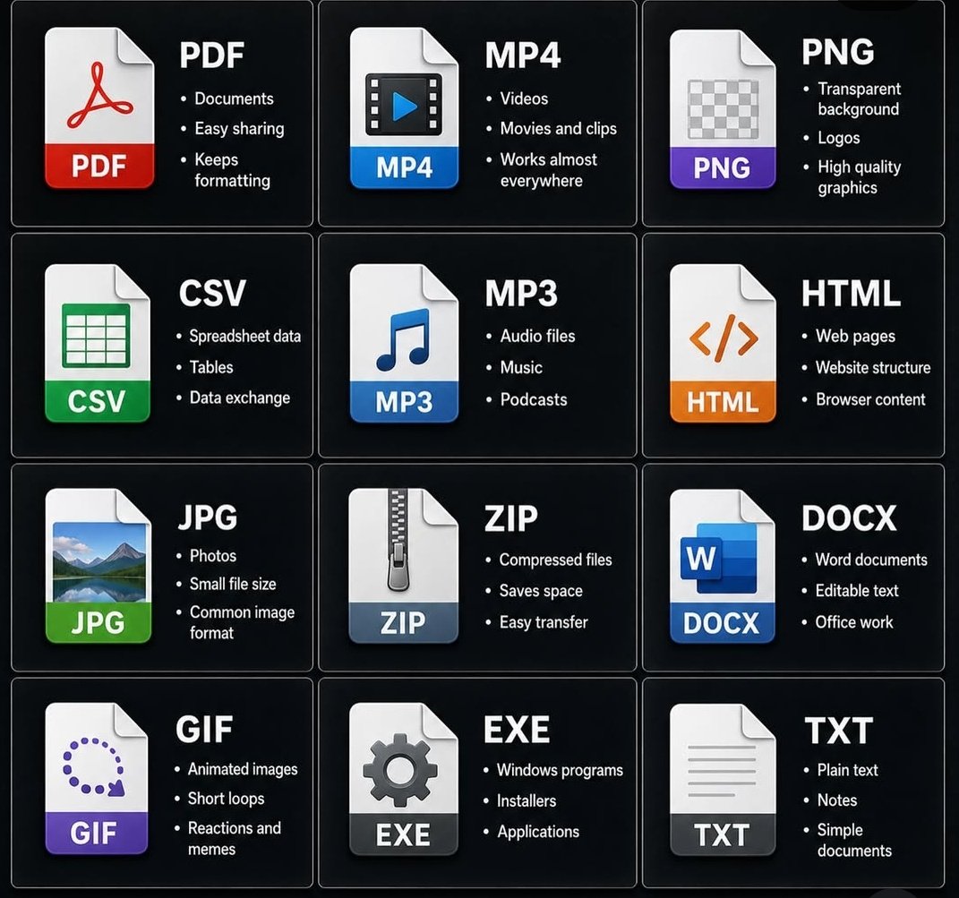 earnknowledgee's tweet photo. Common File Types Explained https://t.co/pmyhMP8vbe