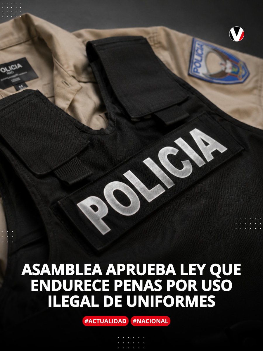 revistavistazo's tweet photo. 🚔 ⚖️ La Asamblea Nacional aprobó una ley que establece penas de hasta siete años de prisión para quienes utilicen, fabriquen o comercialicen de forma ilegal uniformes y distintivos de la Policía y las FF.AA. Esto se advirtió
▶️ https://t.co/BtK0oODsBp https://t.co/bYKezjQWuT