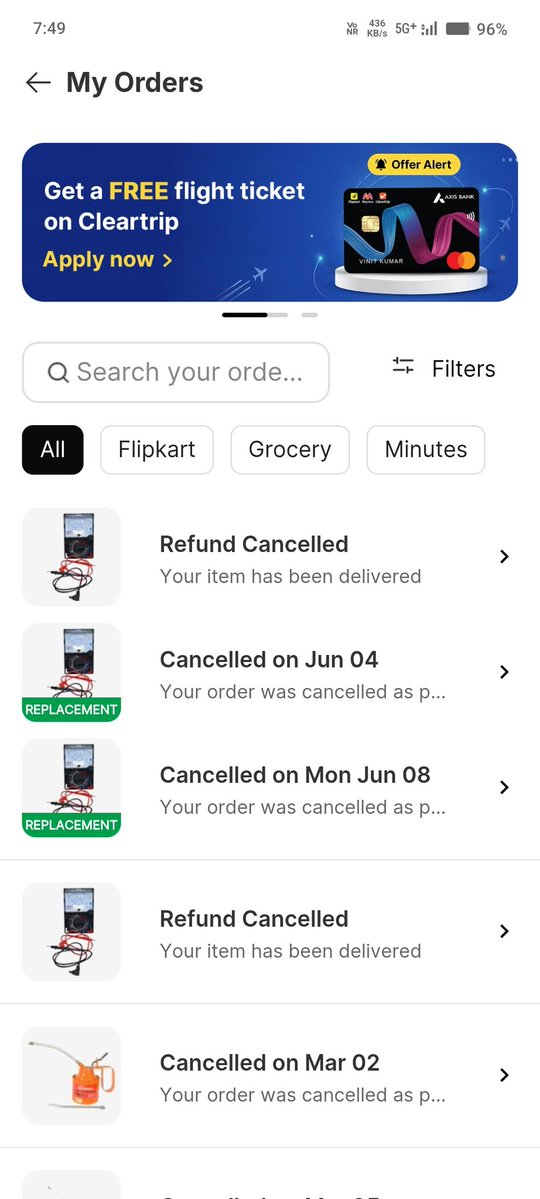 PRADEEPYDV0's tweet photo. @Flipkart How long will you keep making me mad? Why is it getting cancelled again and again? Don't you have the intention of giving a refund? https://t.co/dYjCWiChSA