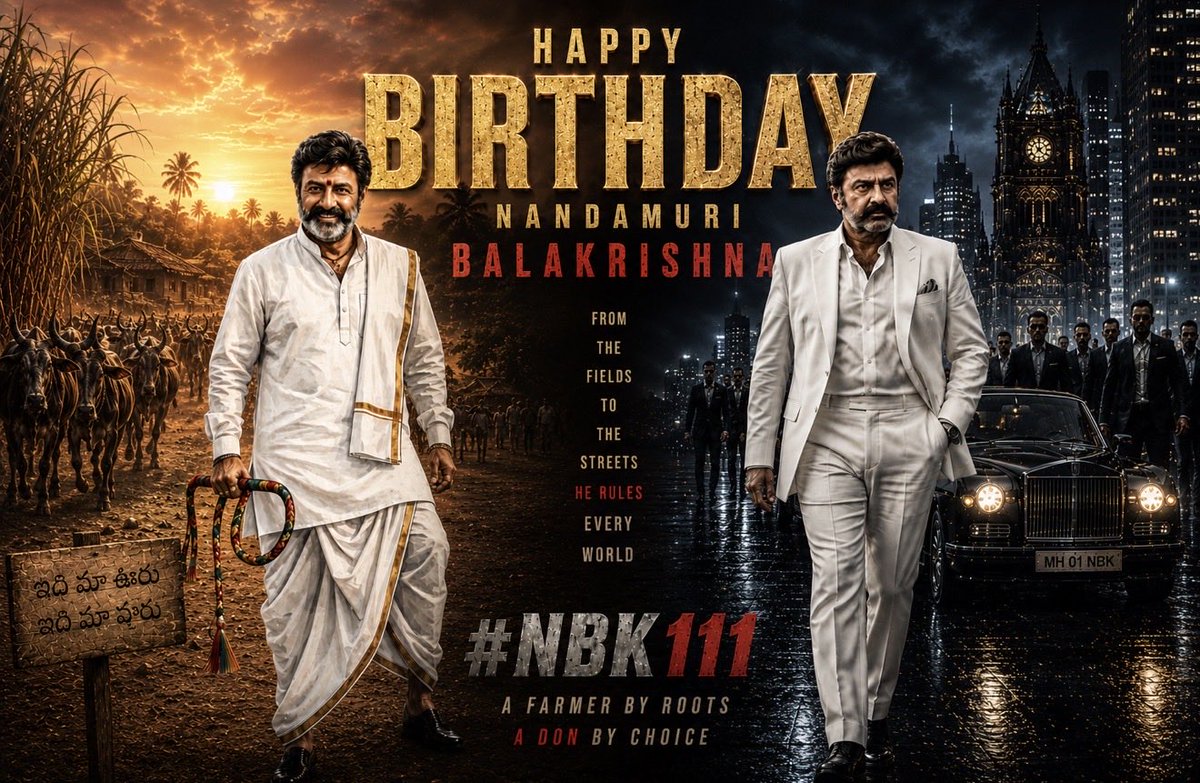 AndhraTelugodu's tweet photo. Wish you a Happy Birthday 
Nandamuri Balakrishna garu 🎉

Let’s celebrate this day with #NBK111 teaser at 5:40 PM IST 
#HappyBirthdayNBK https://t.co/Qcccgt4BSz