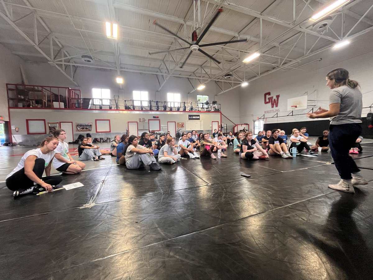 GWUWrestling's tweet photo. Day 1 in the books. Back at it tomorrow for day 2 of @CarolinasFCA wrestling camp. Looking forward to a full day of wrestling, fellowship and faith. https://t.co/MiqVoirf5U