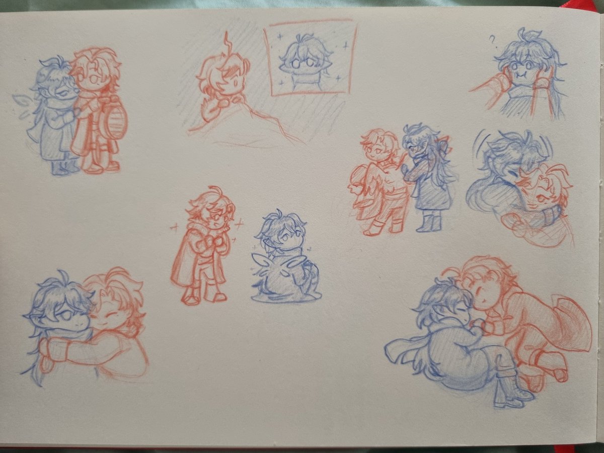 _fishsoup_'s tweet photo. I have nothing to offer atm, but you can watch the babies until I'm back. Be nice to them, they are shy (especially the little blue one) and whatever you do, do not separate them (I really love the one where they are sleeping together and holding hands 🥹) https://t.co/m532am9TK7