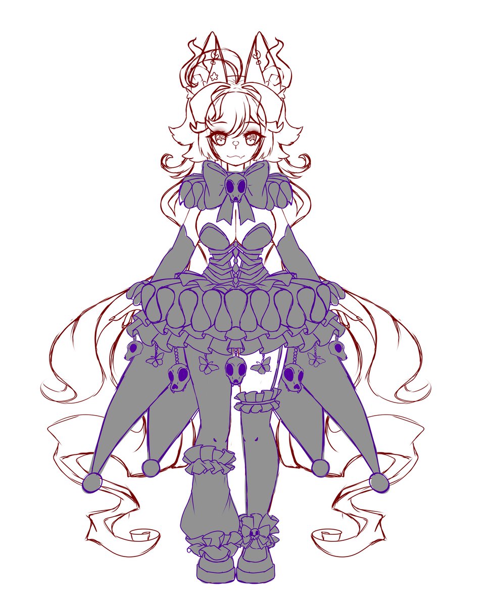 KesshoSpecter's tweet photo. @CyanyteVT My design is currently being changed and so far she looks like this. There's are like 8 different drafts and I still believe this isn't going to be the final design. https://t.co/LzvI030C5o