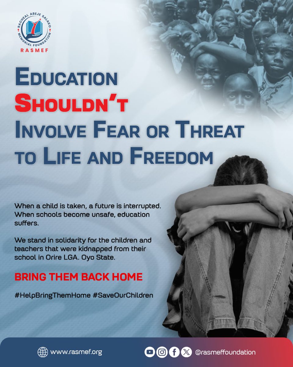 Rasmeffoun15742's tweet photo. Education shouldn't involve fear or threat to life and freedom 

#bringbackourstudents #rasmef https://t.co/PpKaj7YXRc