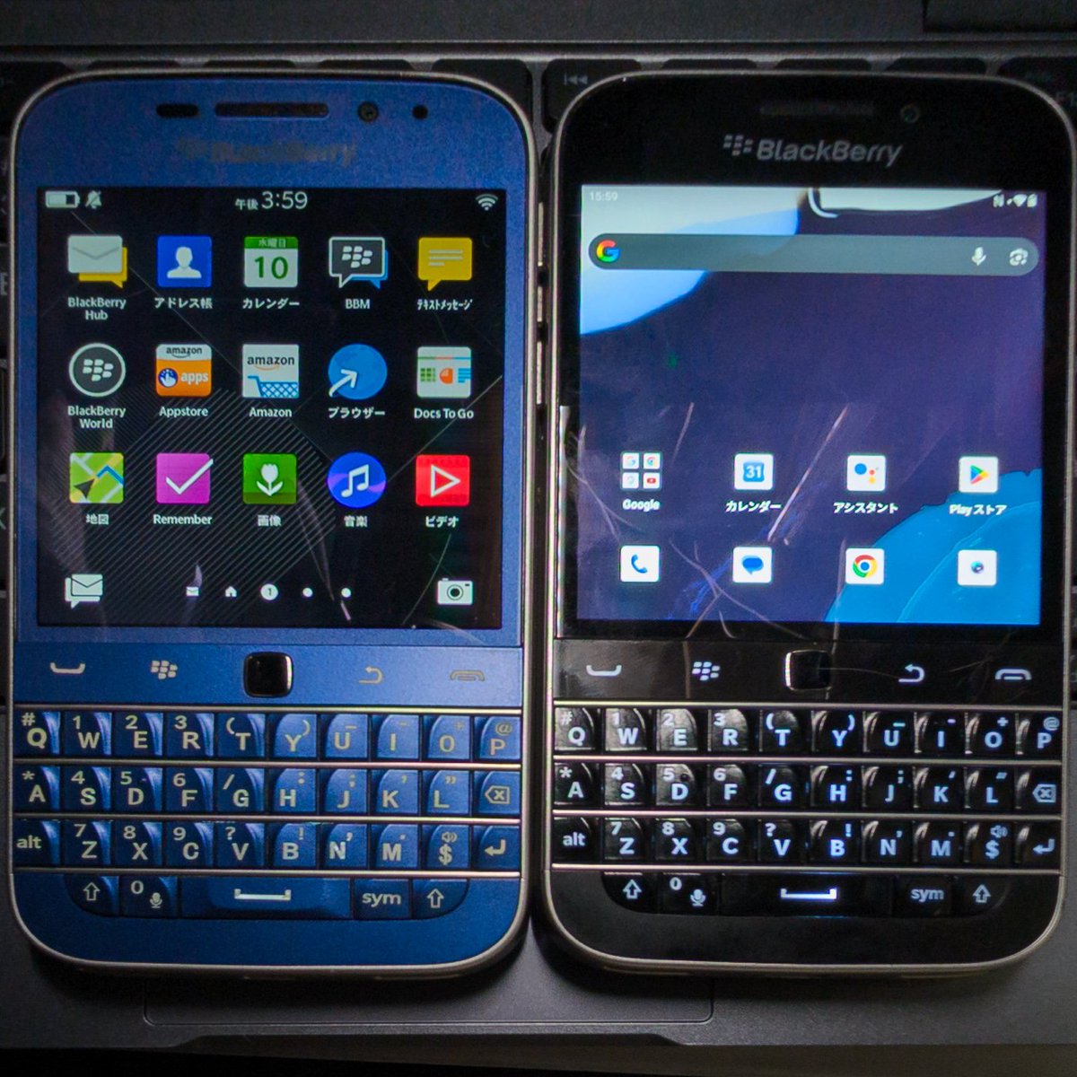 Zinwa Q25 Pro (→Black)! BlackBerry Classic Q20 (←参考用Blue)の