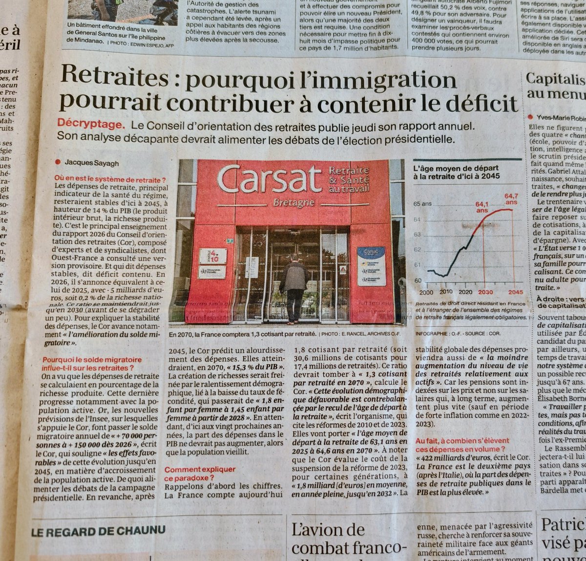 ToadVousEpie's tweet photo. L'angle choisit par Ouest France concernant le rapport du COR sur les retraites va vous étonner (ou pas) https://t.co/QJbwuQNhtz
