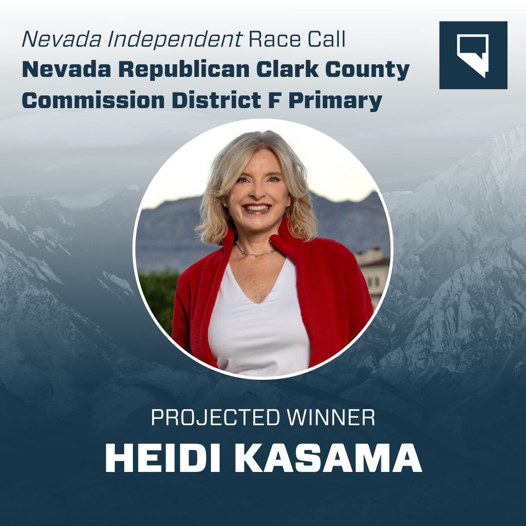 TheNVIndy's tweet photo. RACE CALL: Heidi Kasama is projected to win the Republican primary for Clark County Commission District F.

Read more at our election results live blog at https://t.co/sjxOcWrNSE. https://t.co/OqzEWwFw7S