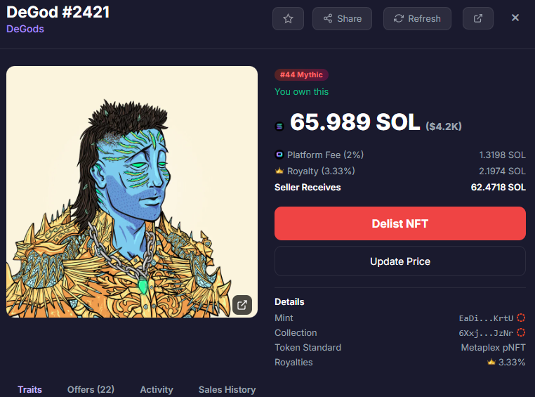 catguy_sol's tweet photo. Listed on ORBIS
DeGods https://t.co/0fexhR0vuS