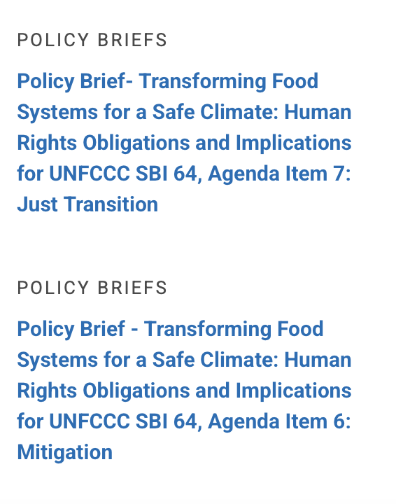 SRclimatechange's tweet photo. ...on my way to #Bonn #JuneClimateTalks, with 3 new policy briefs #defossilization #HumanRights #EnergyTransition #Food #Land #Ocean
for @UNFCCC negotiations on
๐ #mitigation
๐ #JustTransition
๐ #agriculture
๐ https://t.co/pvpg9vppBW
@SREnvironment @SRtoxics @UN_SPExperts https://t.co/pCXiVv9zHB