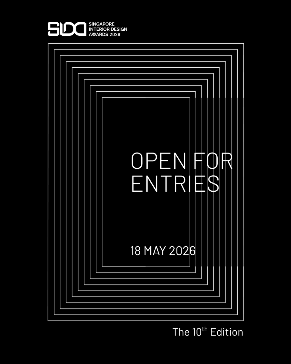 Archibuildmag's tweet photo. SIDA 2026 are now officially OPEN FOR ENTRIES. 
Early Bird Discount Code: 10SIDA26E. 
Valid from 18 May – 30 June 2026
SIDS Members
Email to sida@sid-singapore.org to unlock member's early bird promo code
Submission Deadline: 17 Aug 2026 (12:00 GMT+8) https://t.co/mZQZwilDwZ