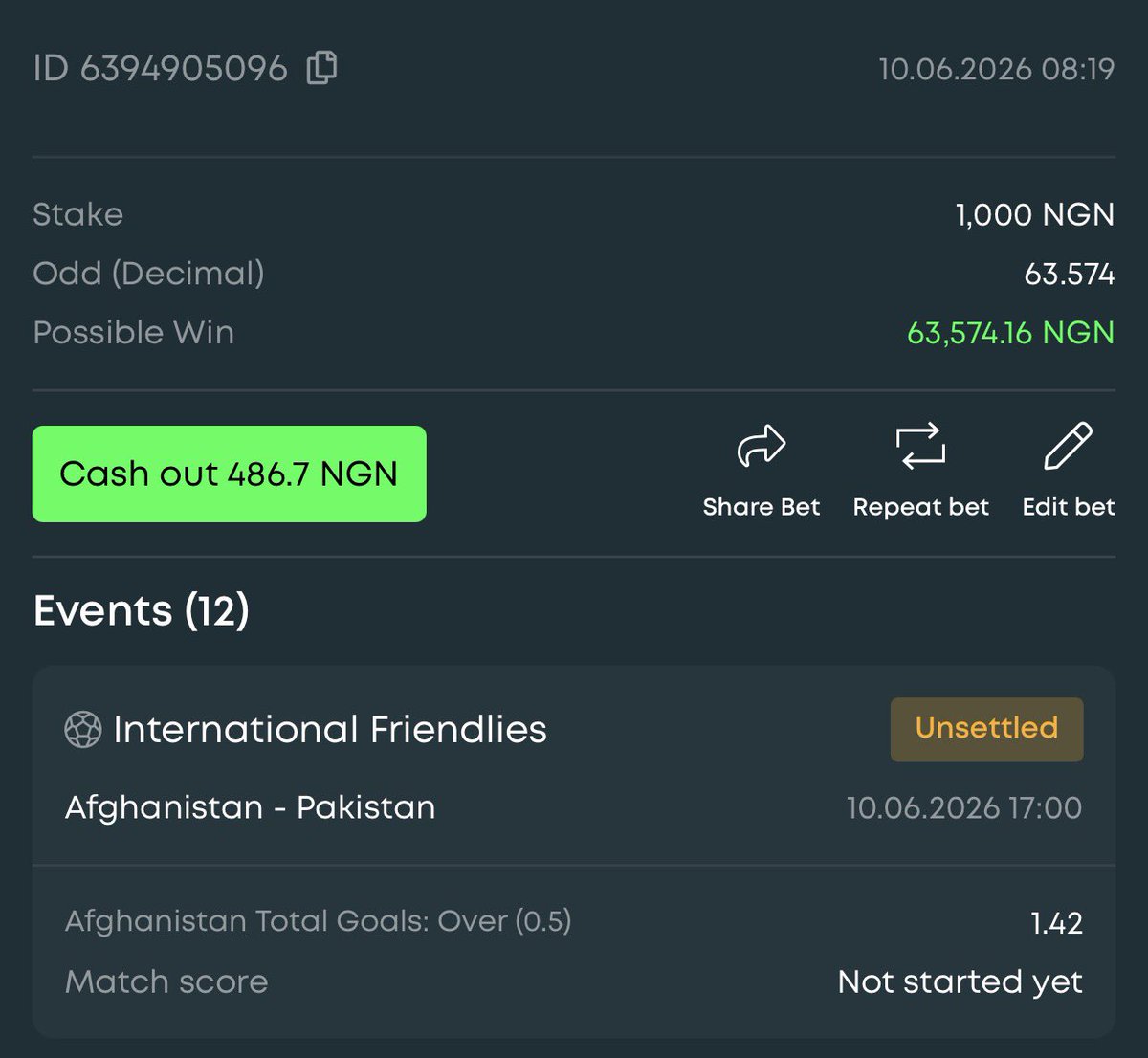 bettinghubgames's tweet photo. 63 Odds on @Gigawin🍀💥

Booking Code : 5152204

Don't have an account yet? Register and play using the link below. 

Register &amp; here: https://t.co/X4qoLlIneO

#Gigawin #BetOnGigawin

@boomonmymind @TipxtahB @Promisepunta @MOE__BOY https://t.co/vaemPYaXu5