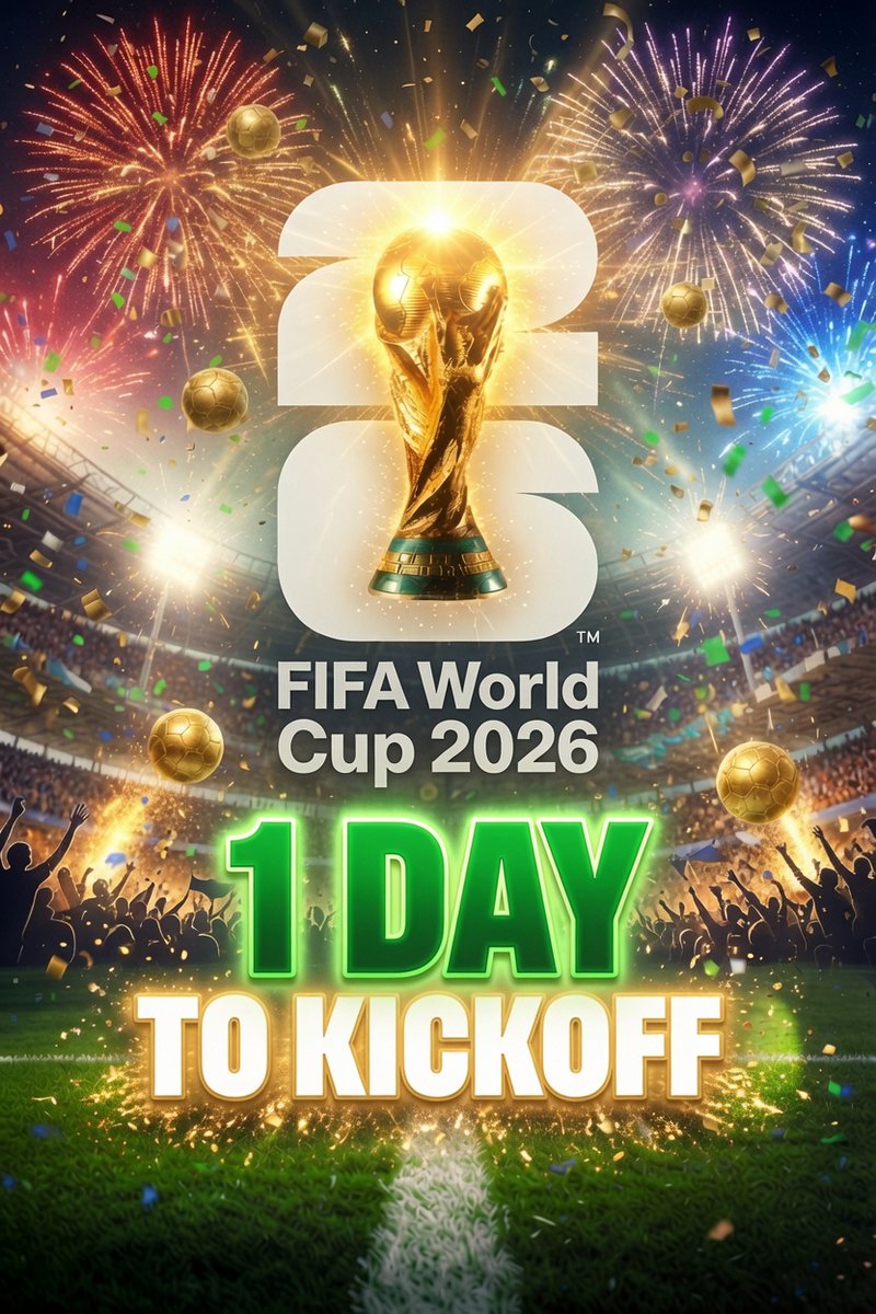 World_Cup_HQ's tweet photo. 1 DAY TO GO

#FIFAWorldCup https://t.co/x1mP2gUoYQ