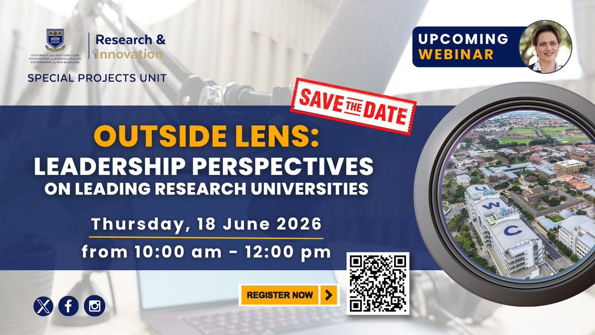 SpecProjectUnit's tweet photo. #SAVETHEDATE |  Outside Lens: Leadership Perspectives on Leading Research Universities

Join us for a discussion on leadership, research excellence, innovation, and the future of research universities. @UWConline @UwcResearch 

Register: https://t.co/cTnHjjdrGo

#IamUWC https://t.co/s9MxHPfTXi