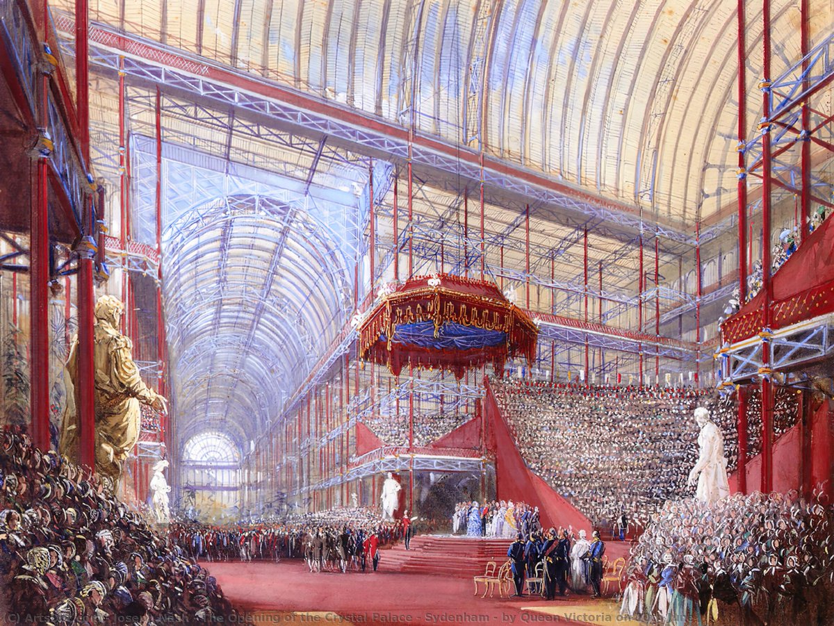 LondonStone's tweet photo. Today in 1854 Queen Victoria opened the Crystal Palace pleasure park at Sydenham Hill. The Crystal Palace had been moved there following the end of the Great Exhibition of 1851, which the Queen had also opened. Read here about its creation https://t.co/3jy02ofCLJ https://t.co/xsYIaHtntM