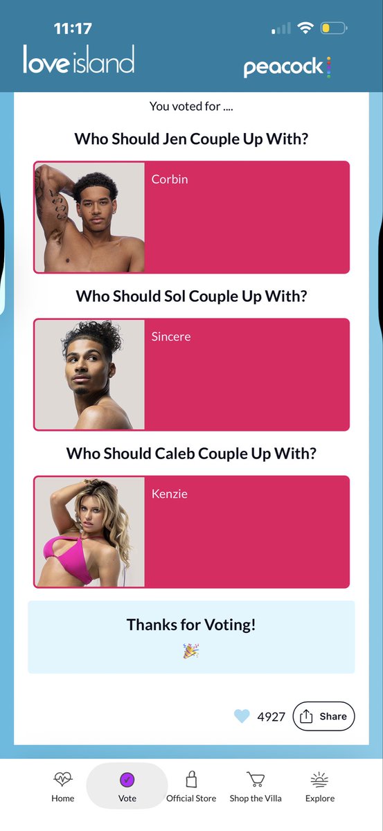 Aries_Chic22's tweet photo. I got my vote in. I can go to sleep now. Auntie tired😩😮‍💨 #loveislandusa https://t.co/ocD9u6zudt