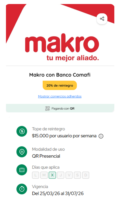 ahorrotwit's tweet photo. 🚨 MIÉRCOLES DE MAYORISTA CON DESCUENTO REAL EN MAKRO 🛒🔥
Con @MODO_Arg + tarjetas @Banco_Comafi 💳
👉 20% de reintegro
💸 Hasta $15.000 por semana
Si vas a Makro sin esto…estás dejando guita en el changuito 😅
👇 ¿Quién aprovecha hoy?
#Ahorro #Makro #MODO #Comafi https://t.co/xOjnzcODJM