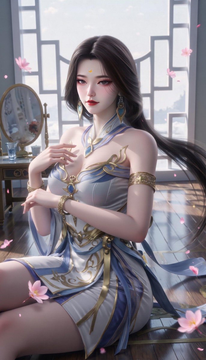 AIXFMA's tweet photo. 惊艳国漫女神，唇瓣如花，眸中盛满星光，美得让人无法移开视线（人皇之女，三界第一美女姮娥）#AI绘画 #国漫 #国漫女神 #国漫精品 https://t.co/tRFiLNK2y1