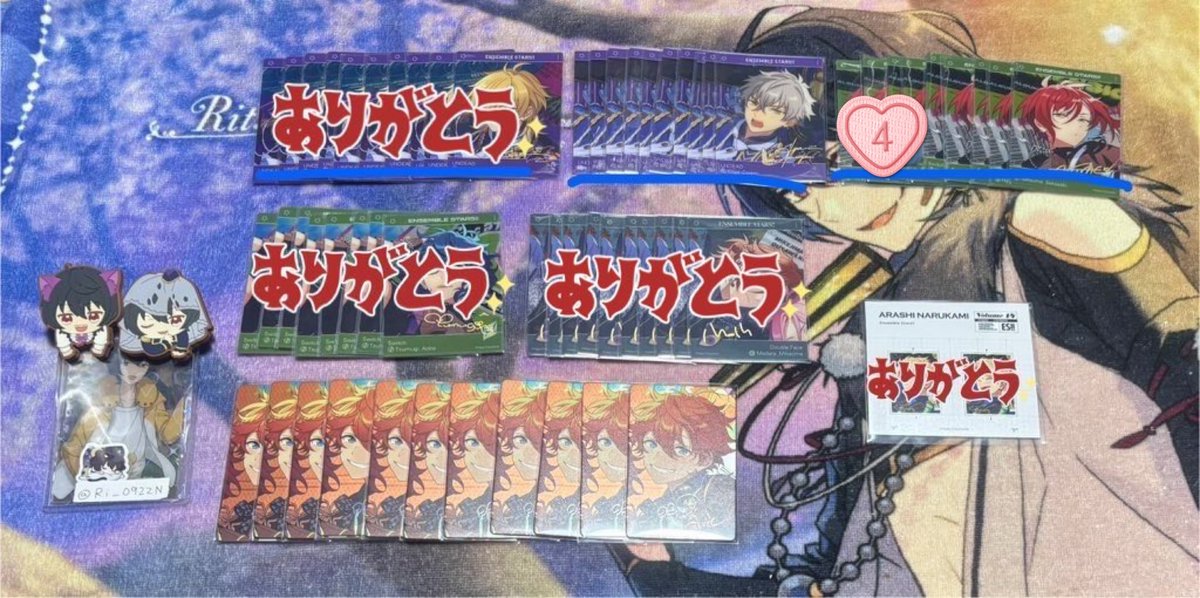 Ri_0922N's tweet photo. 【交換 譲渡】 あんスタ TRIP 旅路クリアカード lnsカード 

譲：桃李 スバル 一彩 みか HiMERU 晃牙 颯馬 司 レオ 夏目 
(つむぎ 嵐  )

求：同種(クリカ＞カード凛月) 3枚目凛月 
150＋送料＞その他凛月
()は白紙分で各1画像外にあります。(無印)

交換
赤線 ①中国品または同種orカード
青線 ①or②水色線orカード ①含む場合③も検討します、
無印 ①or②or③orカード①凛月含む場合友人分で同額まで同異種千秋、ユメも検討可 

譲渡
赤線
別ツイ緑線より倍額
青線
別ツイ緑線より同額
無印
単体可能ですがキャラ毎優先 (交換＋譲渡も可)

異種は同額程度

お気軽にお声がけください。