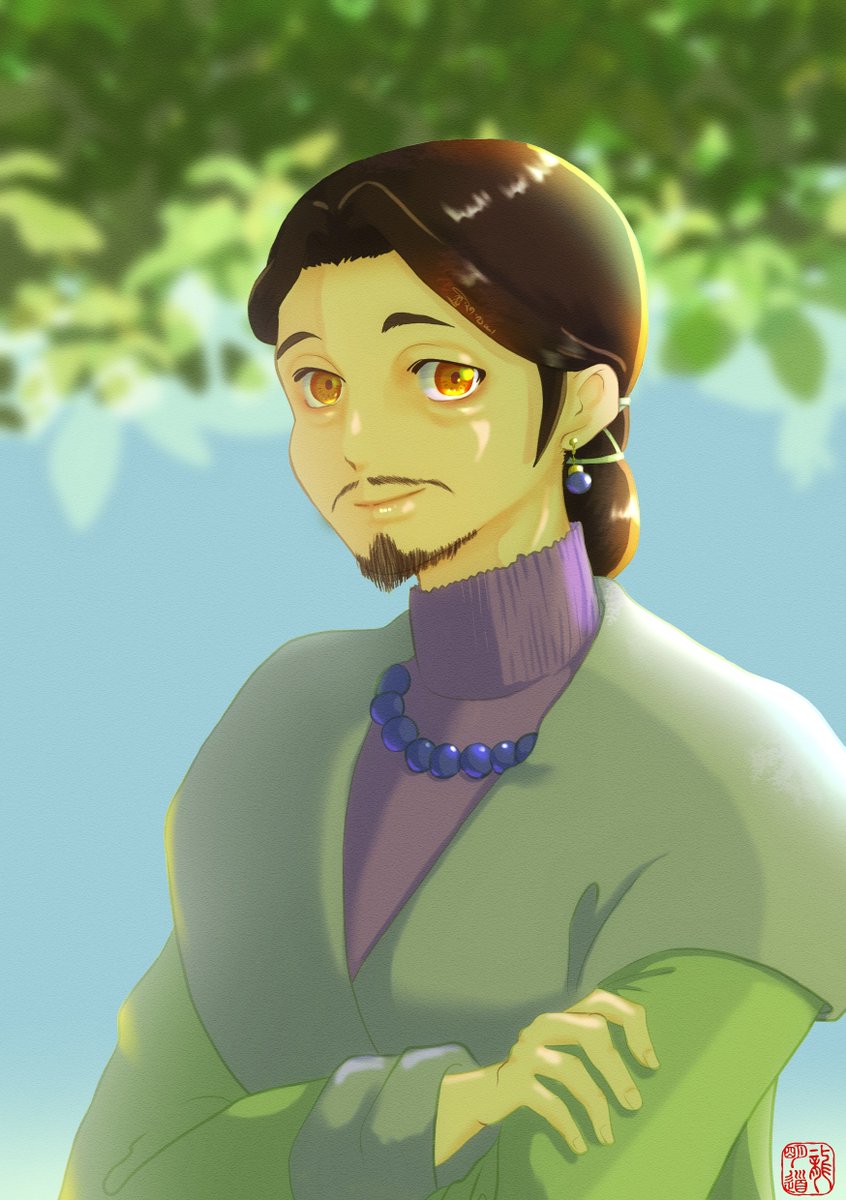 rig_lam's tweet photo. ゲンラム・タクラ・ルコン（ངན་ལམ་སྟག་སྒྲ་ཀླུ་ཁོང　馬重英）
私のルコンおじさんは世界一かわいい自信がある
（そもそも他に描いてる人・・・・いたら教えて）
#歴史創作 #チベット https://t.co/jTzHSPrg4e