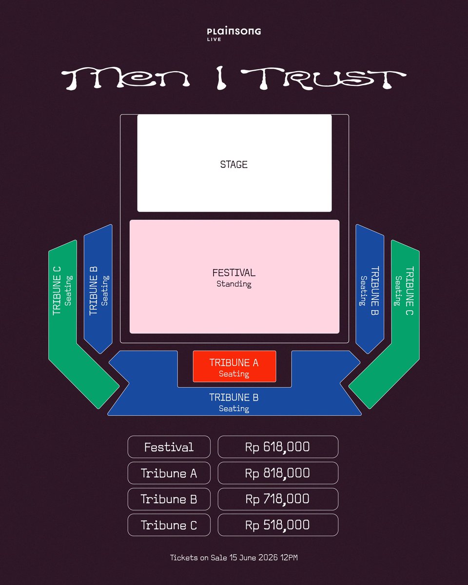 plainsonglive_'s tweet photo. a long-awaited return, finally finding its way back to jakarta.

Men I Trust
12 November 2026
Tennis Indoor Senayan
with special guest @theemarloes 

ticket sales begin 15 June 2026 12pm

#MenITrustJKT26 https://t.co/hp7RN5F2Fk