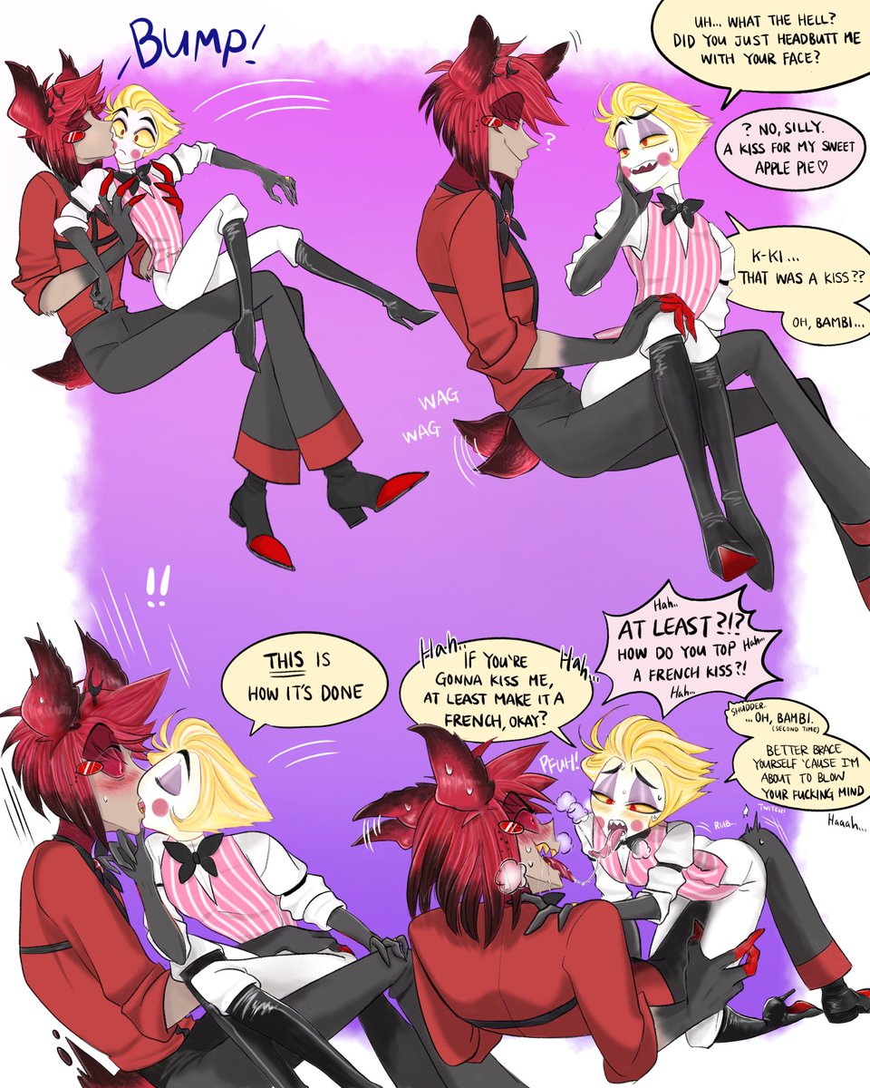 _burukichi's tweet photo. How he started to learn💋
🇯🇵日本語版はリプ欄にて

#HazbinHotel #Radioapple #ハズビンホテル #アラルシ https://t.co/jcI2ZrNjL4