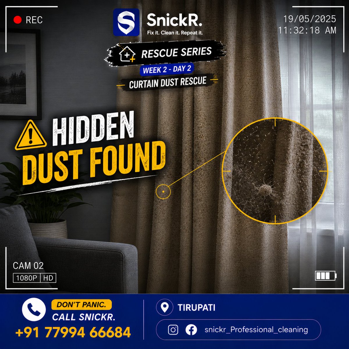 snickrservices's tweet photo. 🪟 కర్టెన్లు బయటికి శుభ్రంగా కనిపించినా... వాటిలో దాగి ఉన్న దుమ్ము ప్రతిరోజూ పెరుగుతూనే ఉంటుంది!

దుమ్ము, అలర్జీ కారకాలు, కాలుష్య కణాలు కర్టెన్లలో చేరి ఇంటి గాలి నాణ్యతను ప్రభావితం చేస్తాయి.

💙 SnickR Curtain Dust Rescue

📞 ఇప్పుడే బుక్ చేసుకోండి: 77994 66684
#SnickR #Curtain https://t.co/uXVXNDywaV