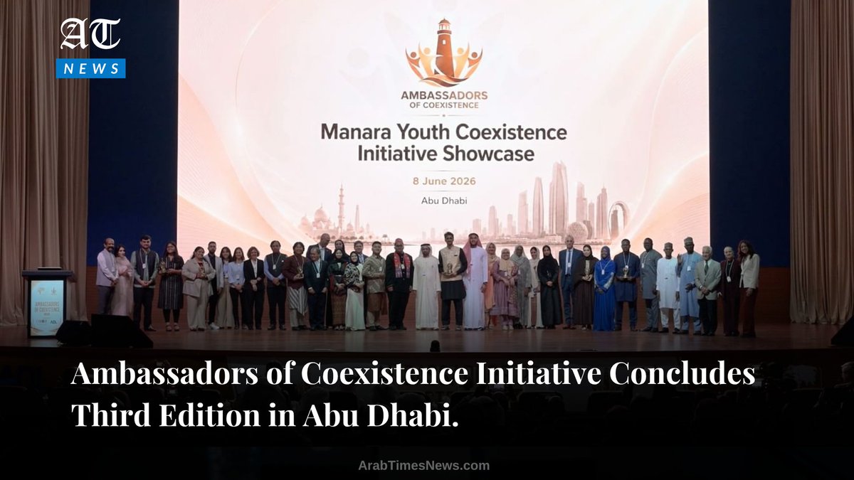 arabtimesnews's tweet photo. The third edition of the Ambassadors of Coexistence initiative concluded in Abu Dhabi, bringing together diplomats, academics, religious leaders, and students to promote dialogue, cultural understanding, and the values of peaceful coexistence among future generations. Photo: WAM

#AbuDhabi #Coexistence #YouthLeadership #ArabTimesNews