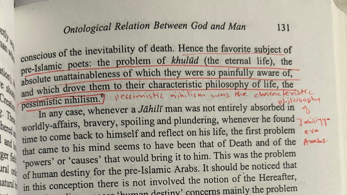 _shershahhkhan_'s tweet photo. pessimistic nihilism was the characterisitic philosophy of life for the Jahiliyya era Arabs.

izutsu, God and Man in the Quran https://t.co/Kk5qHsCv69
