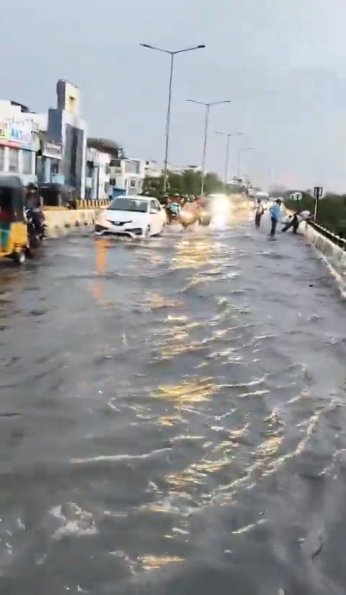 Telugu360's tweet photo. First spell of monsoon rain & Hyderabad is already choking under waterlogging and traffic collapse.

CM Revanth Reddy’s recent high-level monsoon preparedness meeting clearly didn’t translate on the ground.

Before mocking neighbours, TG akka who dreams of becoming Amma should first question her own father & brother’s governance.

Social media is clearly calling out the hypocrisy of such political leaders.

When one finger points at others, four point back at you. Nature has its own way of exposing reality.