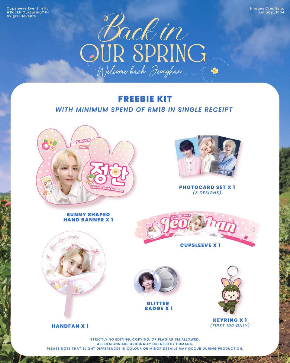 YJHevents's tweet photo. Here's our full reveal for the freebie kit! 🎀 Each set comes with a lucky draw chance too! Stay tuned for the prizes and more surprises 👀 💕 

P.S Donation kit buyers may skip the queue and direct redeem your donation + freebie kit at the redemption table! 

#BackInOurSpringYJH https://t.co/hPE3d1qf9Z