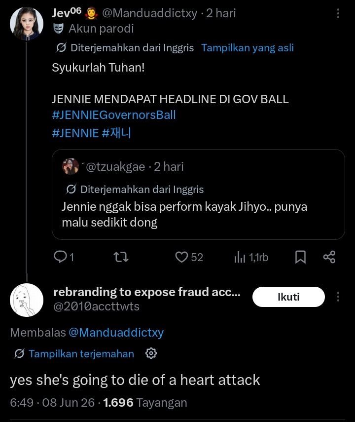 blueberuby's tweet photo. Enak banget jadi once, setelah nyumpahin Jennie mati, slutshaming Jennie, nuduh Jennie tidur sama Jeremy, ngatain murahan. Malah pada cuci tangan, sok suci padahal akun yg lu qrt ga pernah hype Jennie, followers cuma 2 biji https://t.co/U3otnBUJqh