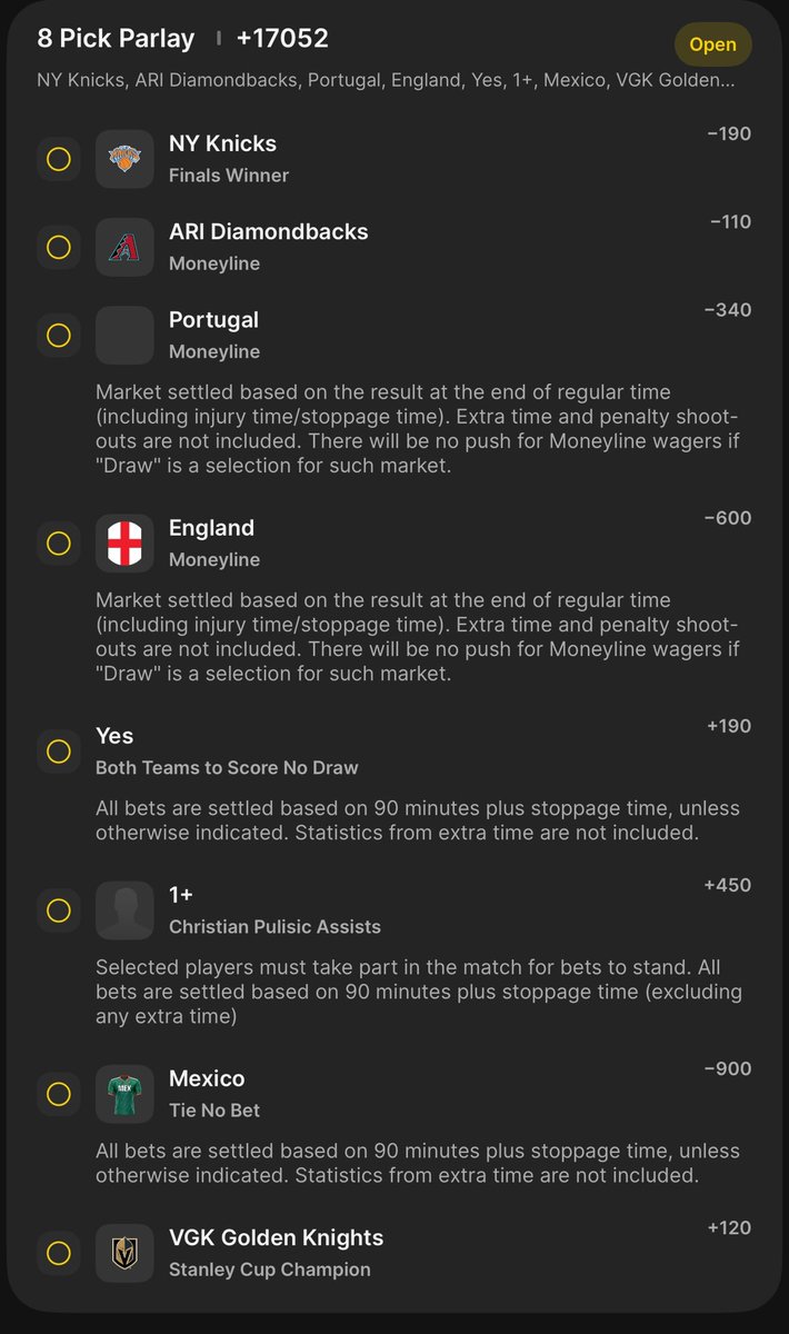 PITCHINparlay's tweet photo. Only bet I’m placing the rest of the week

Cuz it’s all ill need

World Cup Future coming Thursday https://t.co/ZkAAlVKpOm