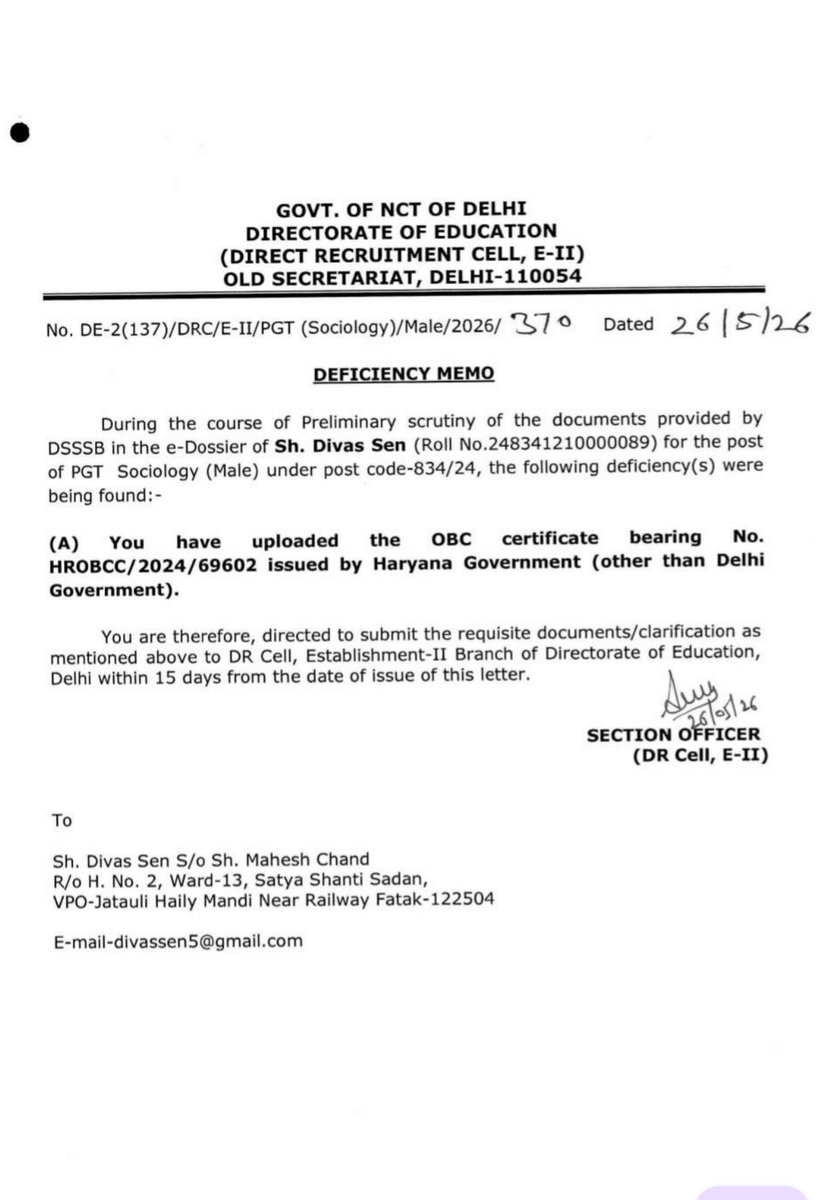 Parveen_khatri1's tweet photo. #ScrutinyBeforeResultDSSSB
@ashishsood_bjp @gupta_rekha @LtGovDelhi @SandhuTaranjitS @p_sahibsingh 
Final result se pahle Scrutiny karo 
Combined exam me apke resolution k chakkar me candidates suffer kyu kare shame on you @dsssbofficial 
Apko scrutiny karni chahiye thi https://t.co/Q0GxQgHEfP