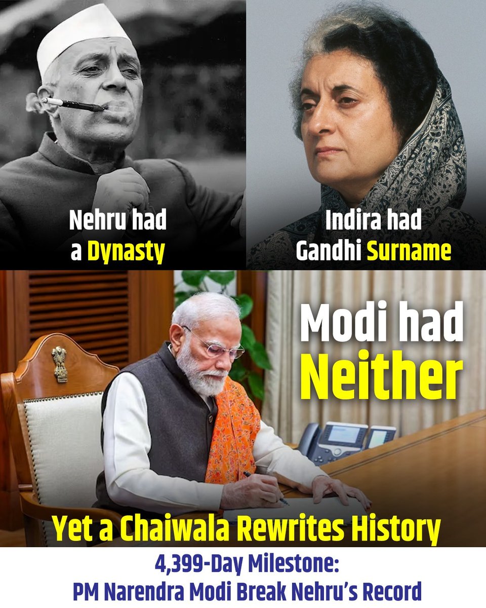 lolflix_'s tweet photo. And just like that, a decades-old record is broken. Modi ji officially becomes the longest-serving elected PM in terms of days in office. History is being made right before our eyes. 
#LongestServingElectedPMModi https://t.co/PowFIXDNf6