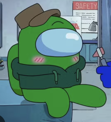 crunchy77792's tweet photo. can we all give green the last name "Wormington" like he looks like a ington...

green wormington...
#amongus #amongusshow https://t.co/cArZHlpEN0