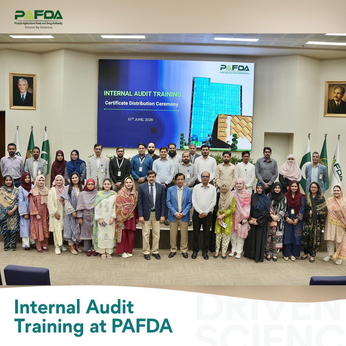 PAFDA_Official's tweet photo. The successful completion of the Internal Auditor Training was marked with a certificate distribution ceremony at PAFDA.
DG, Dr. Talat Naseer Pasha, distributed certificates among the participants and appreciated their efforts.
#PAFDA  #QualityAssurance #PublicHealth https://t.co/mg6i9k8q3W