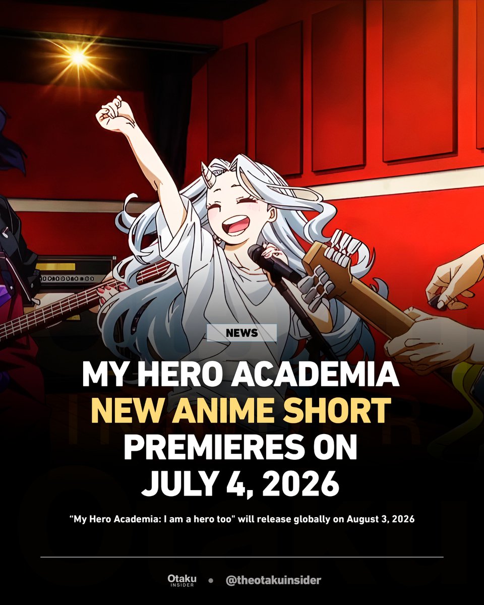 theotakuinsider's tweet photo. The MHA Universe isn't done yet.

"My Hero Academia: I am a hero too" anime short is getting it's world premiere at Anime Expo 2026 on July 4, ahead of it's official release on August 3.

The short adapts Kohei Horikoshi's one-shot from the Ultra Age fan book, following a teenage Eri as she visits U.A. and glimpses Deku's life as a pro hero.