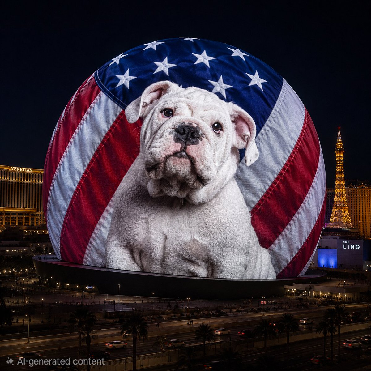 RIXEY_702's tweet photo. Last night, I had the biggest dream of my bulldog life. One minute I was snoozing, and the next, my face was glowing across the giant Sphere in Las Vegas.

Vote Brando.  Pet Lovers Choice Awards.

https://t.co/86ShIezXwK

#bulldog #petloverschoice #nevada #lasvegas https://t.co/Q7jqAYaAiB