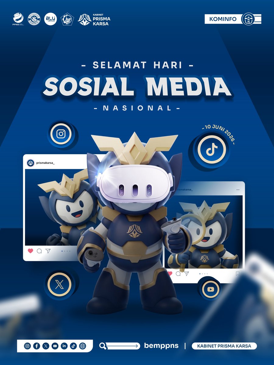 bemppns's tweet photo. 📱✨ [𝐒𝐞𝐥𝐚𝐦𝐚𝐭 𝐇𝐚𝐫𝐢 𝐌𝐞𝐝𝐢𝐚 𝐒𝐨𝐬𝐢𝐚𝐥 𝐈𝐧𝐝𝐨𝐧𝐞𝐬𝐢𝐚 𝟐𝟎𝟐𝟔] ✨📱

Di era digital saat ini, media sosial bukan sekadar sarana berbagi informasi, tetapi juga menjadi ruang untuk belajar, berkolaborasi, dan menciptakan perubahan positif. https://t.co/j2d37G5bEL