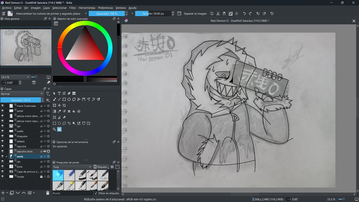 LGhost_GX's tweet photo. Esta quedando asi, muchas gracias a @naaatuc por los videos, por el tiempo corto que pude verlo me sirvieron, tambien ando viendo el tema de poner pinceles

Ps: se que esta medio feo, ando dibujando con mouse y pues, me apoyo con vectores y estabilizador https://t.co/pcQOmGlMGU