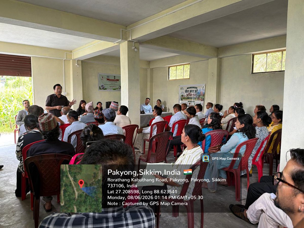 CIPMCgtk's tweet photo. As part of the nationwide Khet Bachao Abhiyan (Save the Field Campaign) being observed from 1st June to 30th June 2026 under the directives of the Ministry of Agriculture &amp; Farmers Welfare, a farmer awareness programme was conducted on 8th June 2026 at Amba Mamring Circle Office. https://t.co/jk92E3w0qb