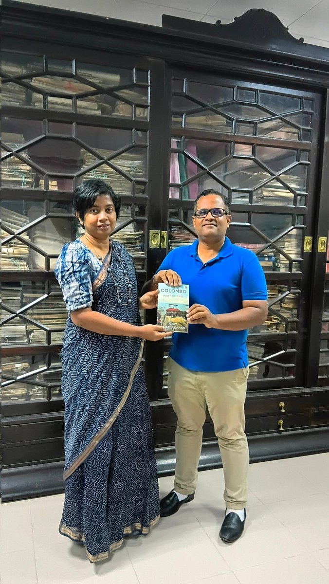 AjayKamalakaran's tweet photo. Better late than never! Formally presenting a copy of the book to the Sri Lankan National Archives.

Director General, Dr. Nadeera Rupesinghe already knew of the book but didn't know that a lot of the research was done at the archives. https://t.co/jovb9W3jzh