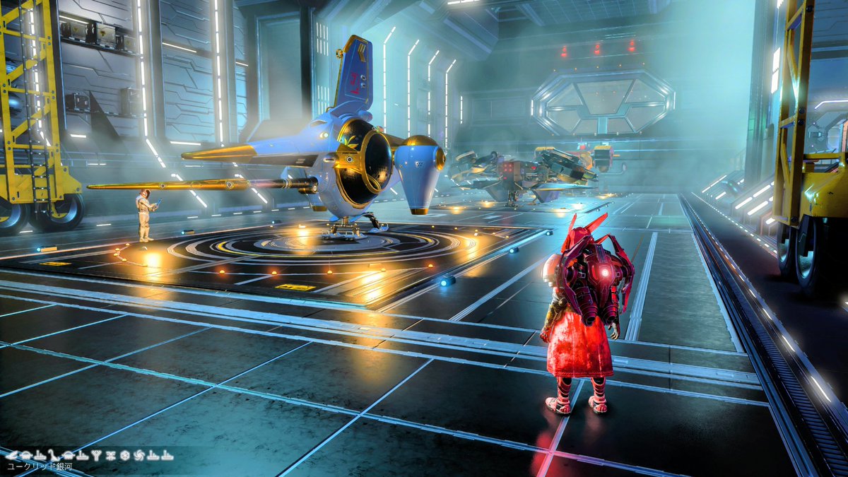 ARMORED_CORE2's tweet photo. #NoMansSky #共同探検22 #スウォーム 
ワープアウト後のスウォーム戦がメンドイから旗艦で自力ワープして来たら、稀なお客様がいらっしゃいやがりまして。 https://t.co/LUnVPAxBC9