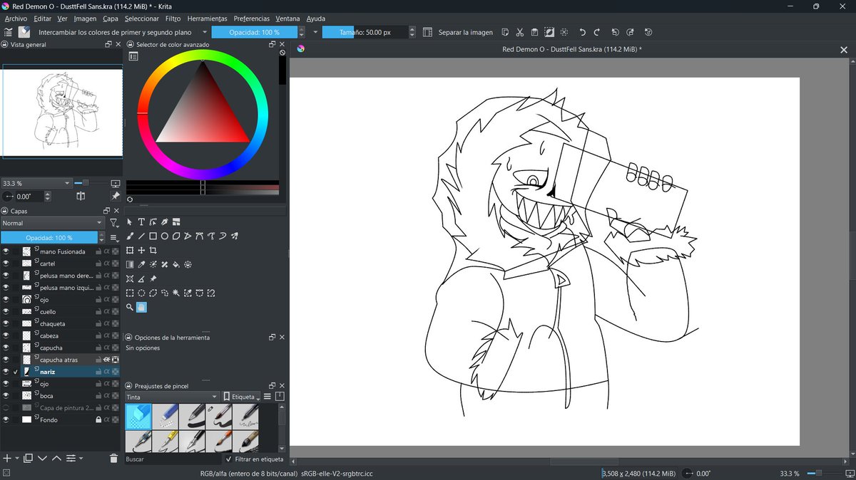 LGhost_GX's tweet photo. Esta quedando asi, muchas gracias a @naaatuc por los videos, por el tiempo corto que pude verlo me sirvieron, tambien ando viendo el tema de poner pinceles

Ps: se que esta medio feo, ando dibujando con mouse y pues, me apoyo con vectores y estabilizador https://t.co/pcQOmGlMGU