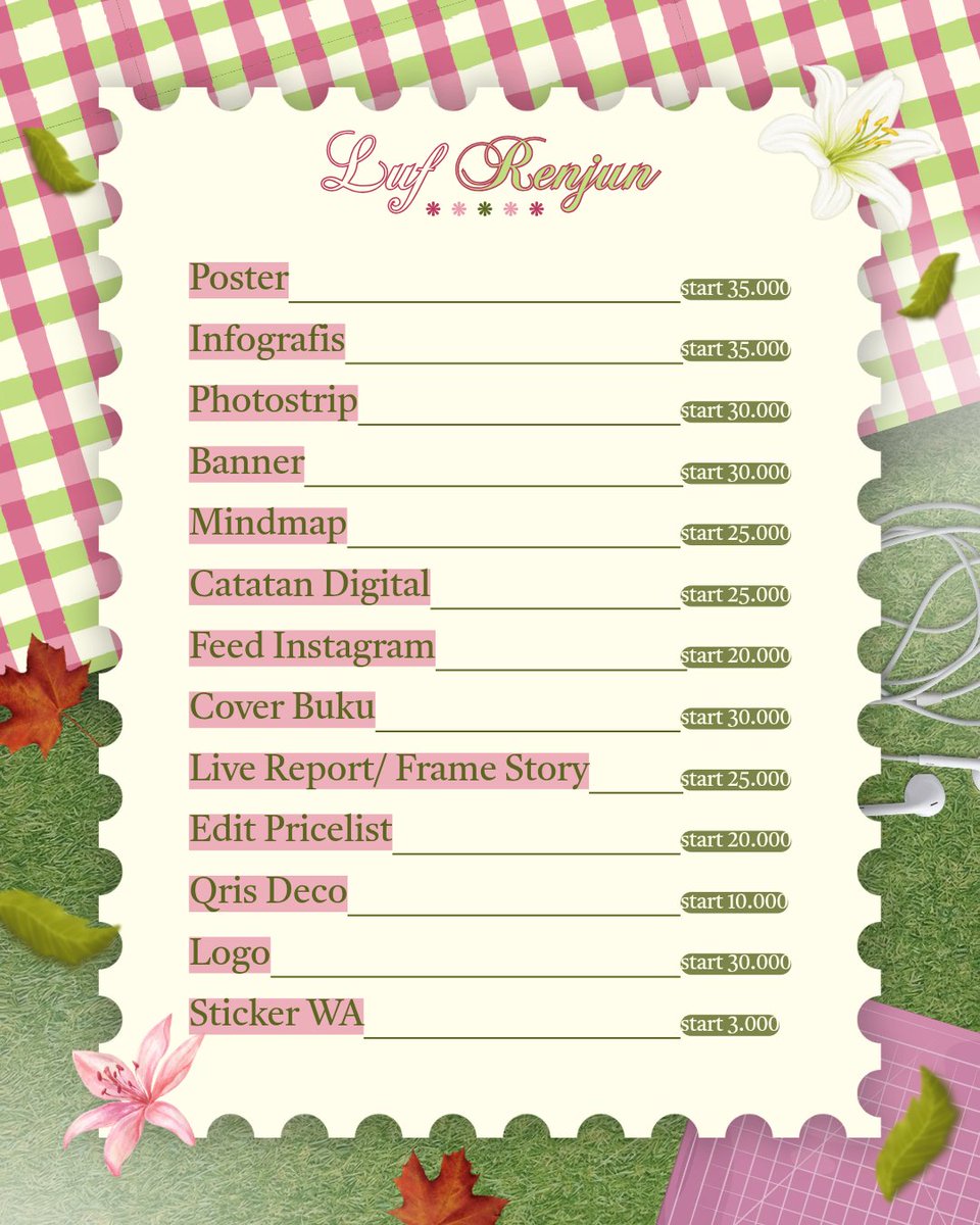 liunnet's tweet photo. ╭── 𖦹 hai! luf renjun open jasa design ₊°
 𓈄 tag ; joki jasa design edit canva poster infografis banner X photostrip catatan digital mindmap frame feed instagram live report cover blindbox twibbon logo pricelist sticker loyalty qris deco wm scrapbook 🌱
#zonauang https://t.co/w2mnp4Mkcz